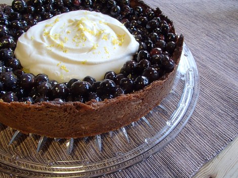 Sitron og blåbærpai