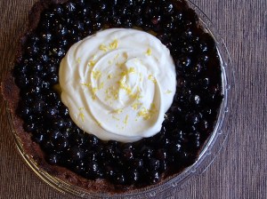 Sitron og blåbærpai