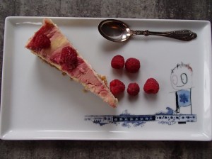Raspberry swirl cheesecake